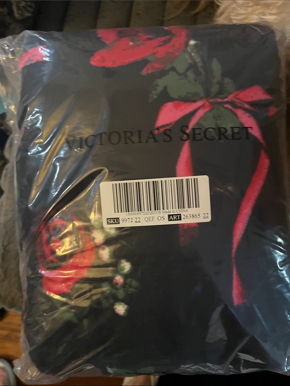 Victoria's Secret floral Sherpa throw